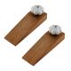 2 Pieces White Crackle Ceramic Melon Wooden Door Stopper